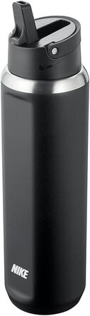 Солом'яна пляшка Nike Unisex для дорослих SS Recharge 24 унції, чорна/чорна/біла, 709 мл