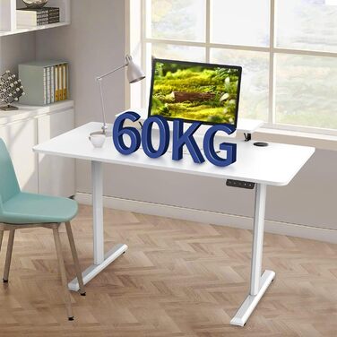 Електричний стіл Hibisaw, 120x60 см, білий