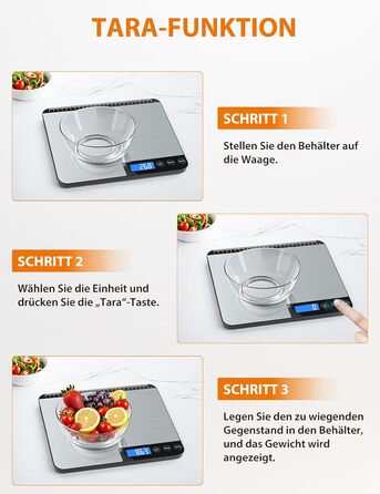 Цифрова кухонна вага з двома платформами, 15 кг, 7 одиниць вимірювання, LCD дисплей, функція тарування, прецизійна вага для випічки, приготування їжі, подвійна вага (срібна)