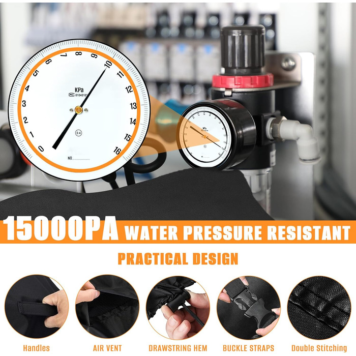 Захисний чохол для садово-патіо меблів, 250x250x90 см, водовідштовхуючий, стійкий до УФ-випромінювання, 420D, для вулиці