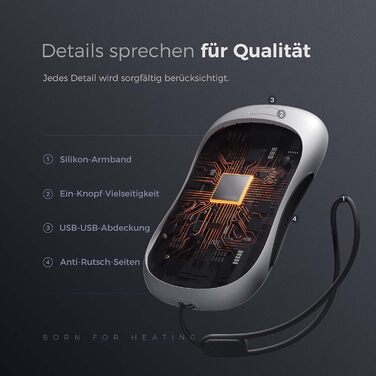 Електричні грілки для рук OCOOPA UT3 PRO 2 шт., 10000mAh, USB Powerbank, багаторазові, 4 режими нагріву, до 58°C, для чоловіків, ідеально для гольфу, полювання та кемпінгу, чорний