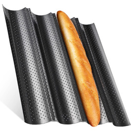 Форма для випікання багетів Feelino - високоякісна вуглецева сталь з антипригарним покриттям - можна мити в посудомийній машині - для багетів і рулетів