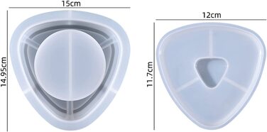 Мильниця з 2 предметів, попільничка з епоксидної смоли, силіконові форми, трикутна форма для попільнички з кришкою
