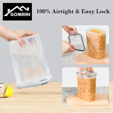 Набір контейнерів для зберігання GoMaihe (24 шт) з герметичними кришками: контейнери для продуктів з етикетками та маркером | Коробки для зберігання на кухню для мюслі, борошна, кукурудзяних пластівців та цукру | Без BPA | Можна мити в посудомийній машині