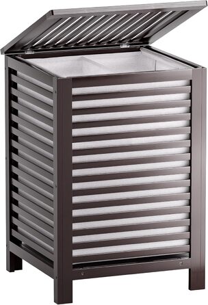 SMIBUY Кошик для білизни з бамбука з кришкою для зберігання одягу, іграшок та рушників (горіх, коричневий)