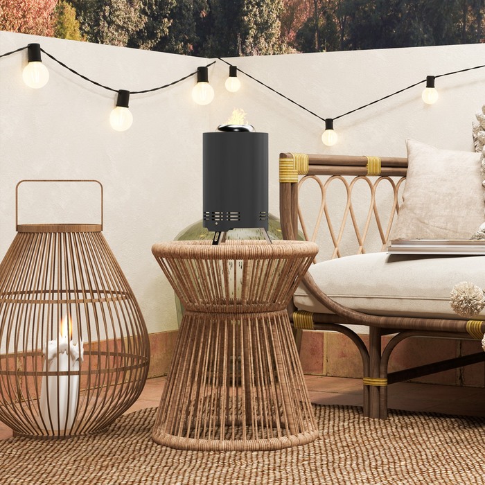 Вогнева чаша Ø16x25см з нержавіючої сталі. Вогнище з гаком для підпалу. Бездимні вогневі чаші сірого кольору.