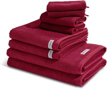 Росс - вибір - органічна бавовна - 2 рушники для прання - 2 рушники для гостей - 2 рушники для душу - 2 рушники (набір з 8 шт. ) (рубіновий)