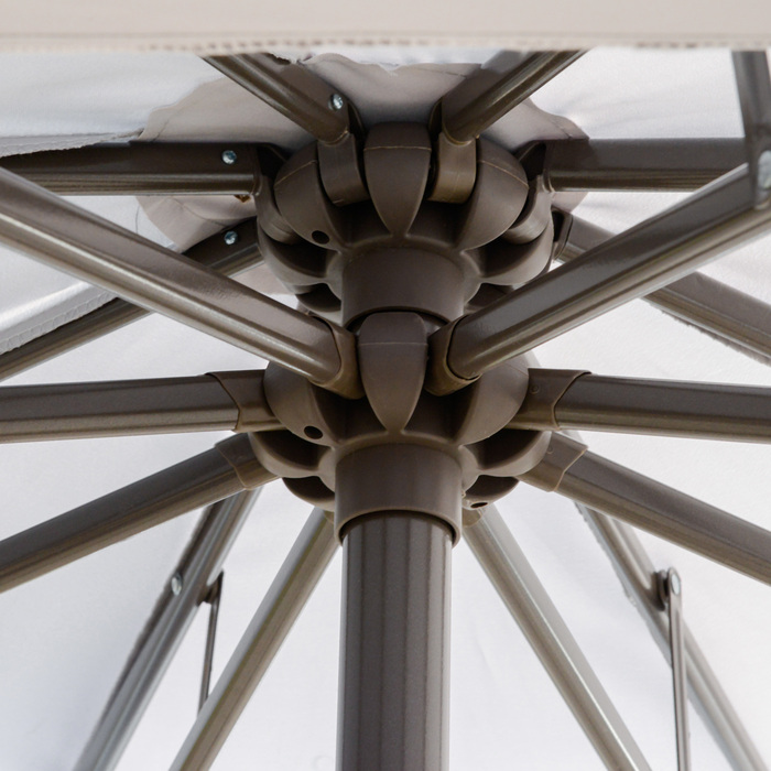 Outsunny Parasol Centilever Parasol Ø2.67 x 2.45 м Кривошипна парасолька з подвійним навісом Поперечна основа Сталь Сталевий Поліестер Сталь Світло-Сірий
