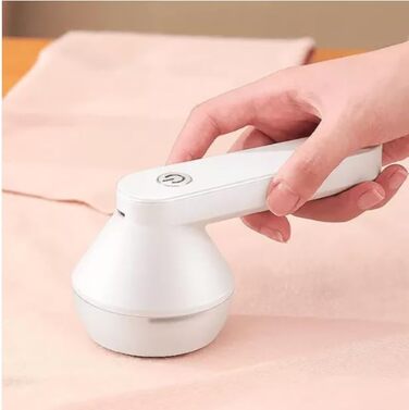 Електрична машинка для видалення ворсу Smart-J з USB-C, портативна та потужна. Ідеально підходить для одягу, светрів та тканин. Білий колір, з пензлем.