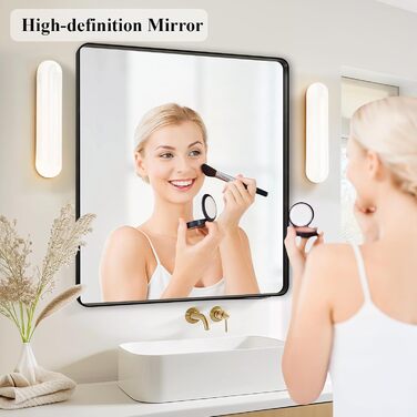 Дзеркало для ванної кімнати Fabuday, 61 x 76,2 см, без рами, для ванної, спальні, туалету, у стилі кантрі (Чорний)