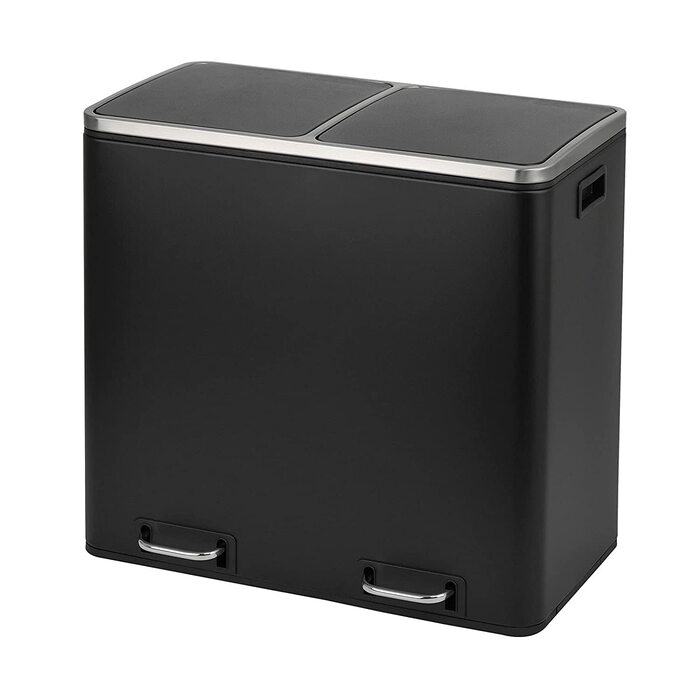 Висувний ящик для сміття SVITA TM2X30 об'ємом 60 літрів, дизайнерська сміттєва корзина, сміттєва корзина, система поділу кухонного приладдя (чорний)