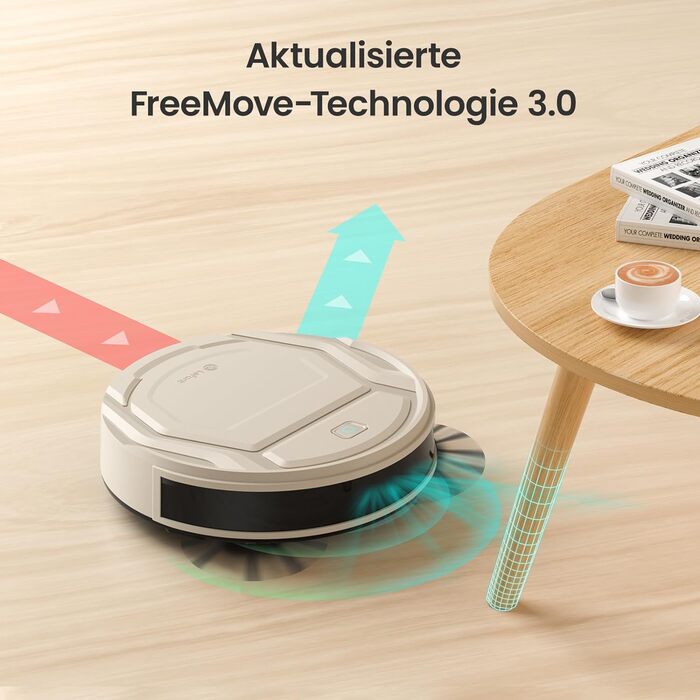 Робот-пилосос LEFANT M210P, супертонкий робот-пилосос, потужність всмоктування 2200 Па, час роботи 120 хв, Wi-Fi, оптимізований для килимів, шерсті домашніх тварин, твердої підлоги, робот-пилосос із зарядною станцією, сіре шампанське M210P Champagne Grey