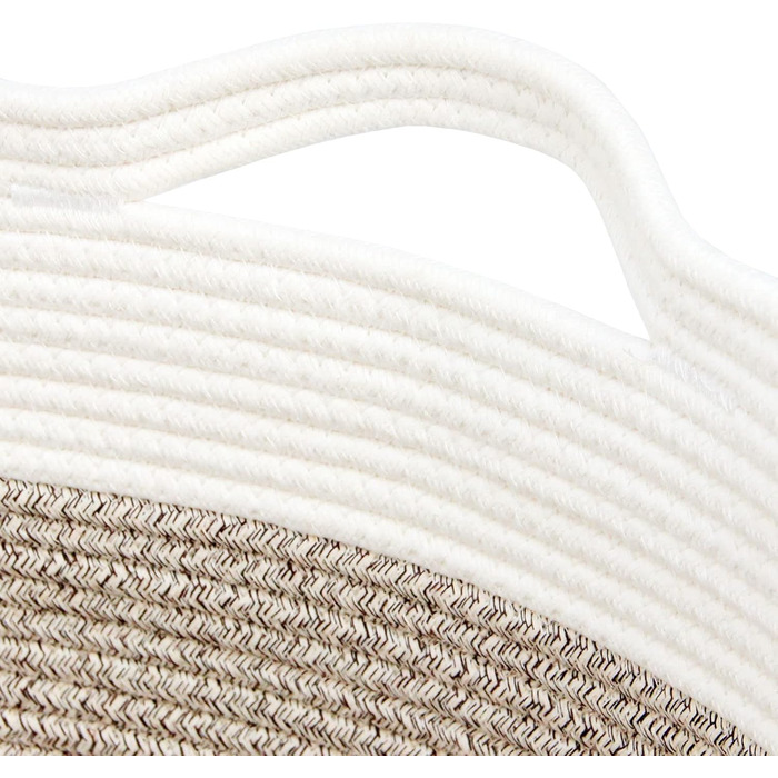 Кошик для дому Casaphoria з бавовняного шнура, XXL, кремово-коричневий (55,9 x 55,9 x 35,6 см)