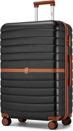 Валіза KONO, середнього розміру, 66 см, ABS+PC, з двома колесами та кодовим замком (темно-зелений/коричневий)