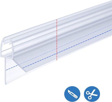 Прокладка для душу 100 см для 5/6 мм скляних дверей запасна прокладка прокладка для душових дверей запасна прокладка для душової кабіни водовідштовхувальна захист від набухання ущільнення (8 шт. прокладка для душу)