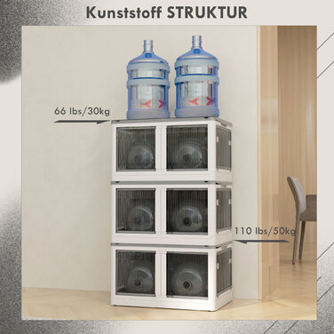 Набір з 3 органайзерів для зберігання, складаних, на колесах, 60 x 42 x 34 см, білі