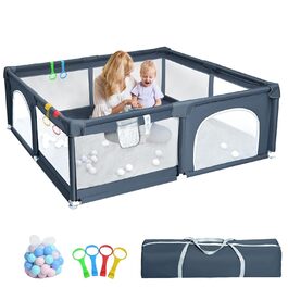 Дитячий манеж HABOWN складний 150x180 см з сіткою та неслизьким дном