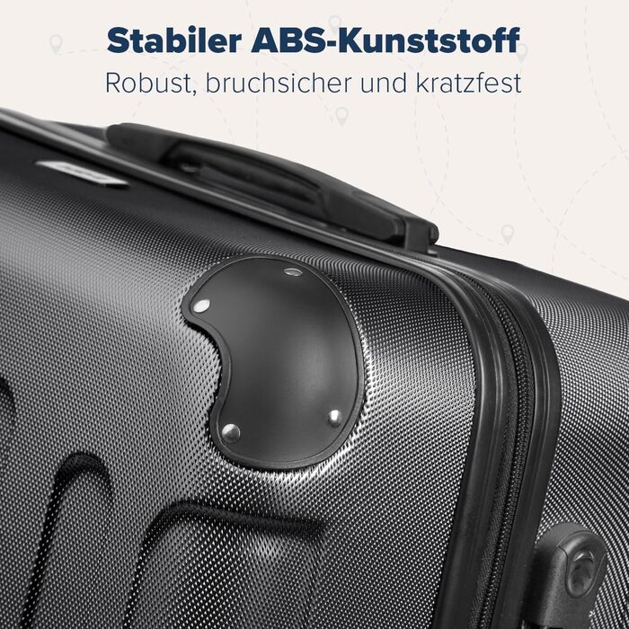 Набір валіз TRVLMORE 2 шт. з твердим корпусом - Чемодан та набір ручних валіз - Набір валіз 2 шт. - Набір валіз для подорожей 2 шт. - Набір валіз з твердим корпусом 2 шт. - Набір ручних валіз 2 шт. - Чорний набір валіз 2 шт.