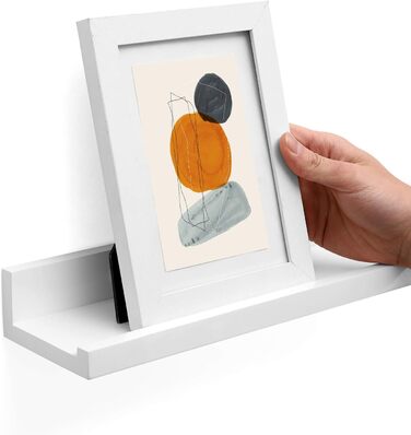 Полиця настінна SONGMICS, 2 шт, 10x80 см, біла - для книг, фото, в вітальню, спальню, ванну, кухню LWS080W01