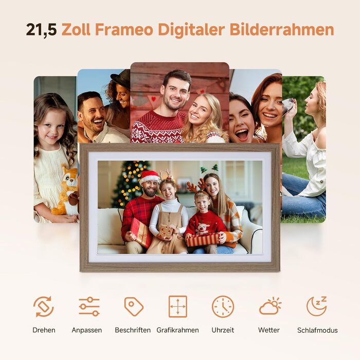 Роллеї Смарт Фрейм WiFi 1010: Цифровий фоторамка 10.1 дюйма з сенсорним екраном IPS, 32GB, дизайн 