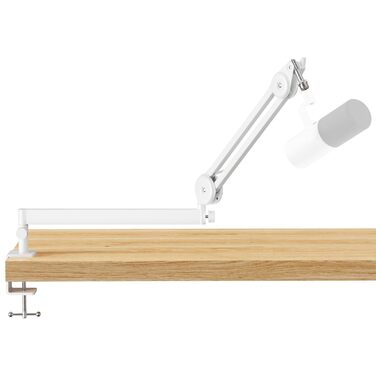 Мікрофонна стійка TONOR T40LP низькопрофільна, біла, з прихованими пружинами, 37+37 см для геймінгу, подкастів, запису звуку