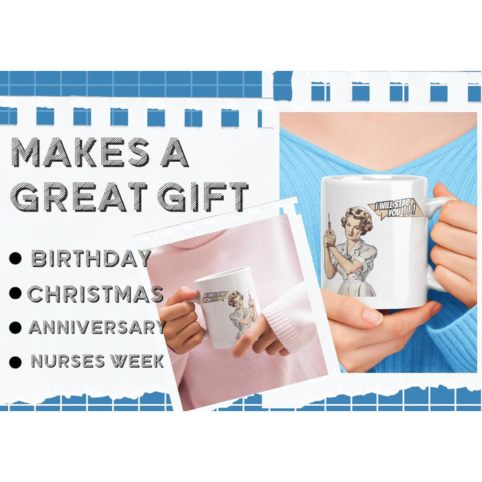 Кумедна кавова чашка для медсестер, 340 мл, термочутлива, День народження/День подяки/Різдво/Тиждень медсестри - Персонал 01-магічний персонал (макс. 60 символів)