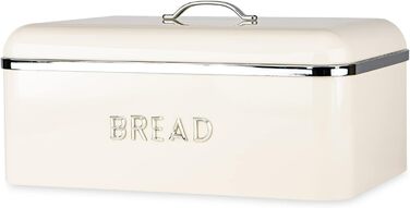 Консімо. MARTI Bread Box Хлібниця Хлібниця Хлібний кошик Контейнер для хліба сталевий (34 x 23 x 21 см, вершки)