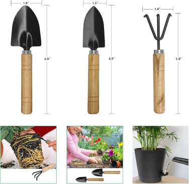 5 горщиків з пластику з системою поливу, 17.8/16.5/15.2/13.9/12.7 см. Самополивні горщики з підставкою, круглі, для квітів, сукулентів, кактусів, зелені та чорні, для дому, балкона та саду.