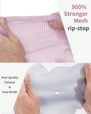 Набір органайзерів для валізи ECOHUB, 6 шт. — Подорожні сумки-кубики з ID-тегами, дихаючі легкі органайзери для одягу та рюкзака з перероблених матеріалів (Темно-рожевий)