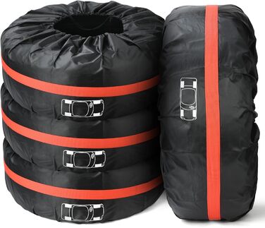 Набір чохлів для шин 4 шт., захисні чохли для шин 13-18 дюймів, з ручкою, для зберігання зимових та літніх шин. Розмір S (діаметр 66 см)