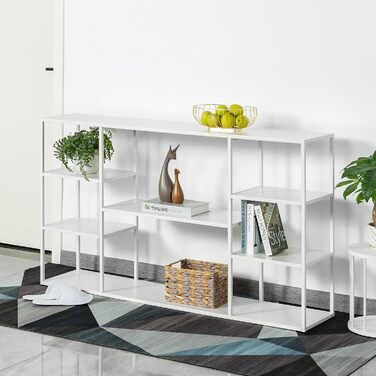 Консольний столик HDANI 120 см з полицями для дому, 140 x 30 x 80 см (білий)