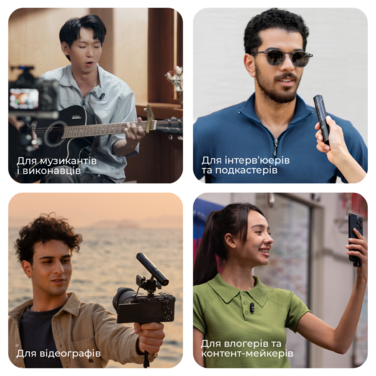 Бездротовий мікрофон BOYA Magic-02 Type-C/Lightning Black