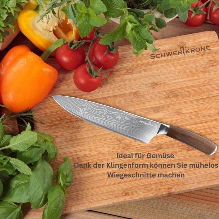 Ніж кухарський Schwertkrone Chef Messer з ручкою з горіхового дерева, Made in Germany