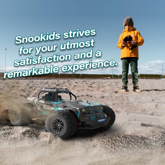 Радіокерований позашляховик Monstertruck 1:14 4WD 40 км/год з двома акумуляторами, світлодіодами, 2.4 GHz для піску, бруду - ідеальний подарунок для дітей та дорослих