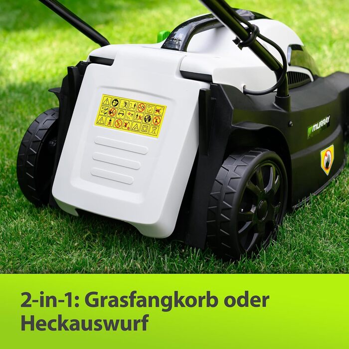 Електричний газонокосарка Murray LE320E 2-в-1: 1200W, ширина косіння 32 см, об'єм травоспіральної коробки 27 л, ергономічна ручка, захист від перевантаження