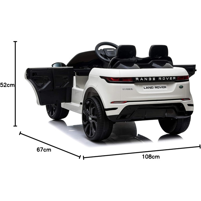 Дитячий електромобіль Range Rover Evoque 12V, ліцензійний, білий