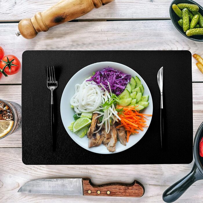 Набір столових серветок, термостійкі, миючі, для кухні, обіднього столу, декор, чорні, 6 шт.