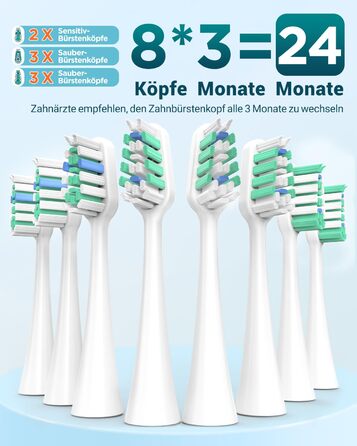 Електрична зубна щітка для дорослих і дітей - звукова, 8 насадок (3 типи), 90 днів роботи, 5 режимів, 50000VPM, кейс для подорожей, таймер (Золота)