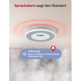 Датчик диму та CO X-Sense з голосовим оповіщенням та визначенням місця розташування, комплект XP0A-MR11, 30 мм, без базової станції SBS50, XP0A-MR, 1 шт. (набір 2 шт. Xp0a-mr без SBS50)