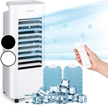 Охолоджувач Klarstein IceWind Max: 4-в-1, водяний, вентилятор, зволожувач, нічний режим, 60W, 330 м³/год, білий