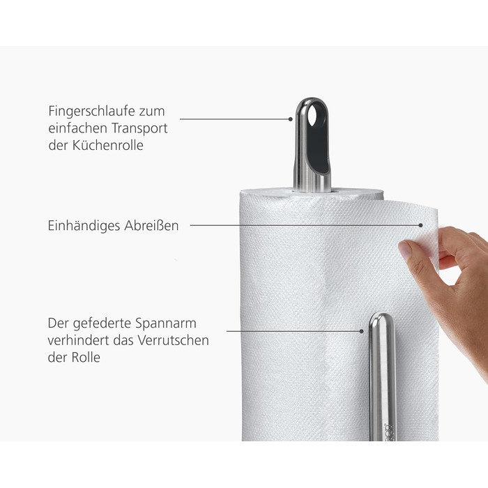 Кухонний тримач для рулонів Joseph Joseph Hold Graphite з федер-механізмом