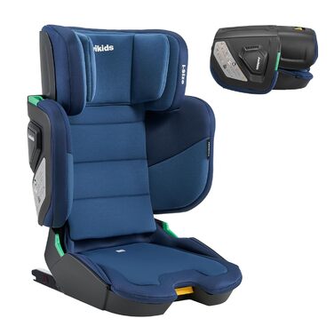 Складне дитяче автокрісло Jovikids з ISOFIX, дитячі автокрісла i-Size R129 приблизно 3-12 років (100-150 см), бустер зі спинкою, підходить для подорожей (синій)