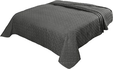 Покривало WOLTU покривало для ліжка 240x260 см Темно-сірого кольору, покривала з мікрофібри, стьобана ковдра, зшите ультразвуком, м'яке і приємне для шкіри ковдру для вітальні, покривало для дивана покривало для ліжка