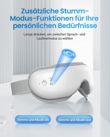 Масажер для очей RENPHO Eyeris 1 з підігрівом, вібрацією та Bluetooth, для зменшення темних кіл та сухості очей, покращує сон, зелений колір