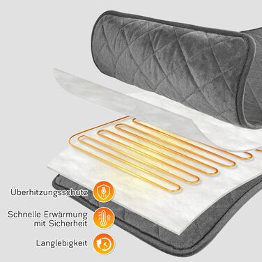 Електричний гріючий килимок 84 x 43 см з автовимкненням, 9 температурних режимів, таймер, для спини, шиї, плечей