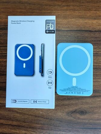 Пауербанк LUCKYDUO Magsafe, 5000 мАг, магнітний, PD20W USB-C, для iPhone 15/14/13/12, Синій