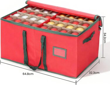 Коробка для зберігання прикрас на ялинку SALCAR з відділеннями, 128 шт., червона