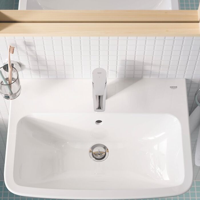 Змішувачі для ванної кімнати - одноважільний змішувач для умивальника, DN 15 монтаж на один отвір 23328000 (хромований, S-розмір, з висувним зливним бачком та EcoJoy)