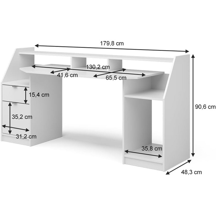 Ігровий стіл Vicco Joel, 179,8 x 65,5 см (Білий)