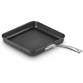 Сковорода-гриль Le Creuset з антипригарним покриттям, алюміній, 23 см, для всіх плит (вкл. індукційну), сіра/срібна